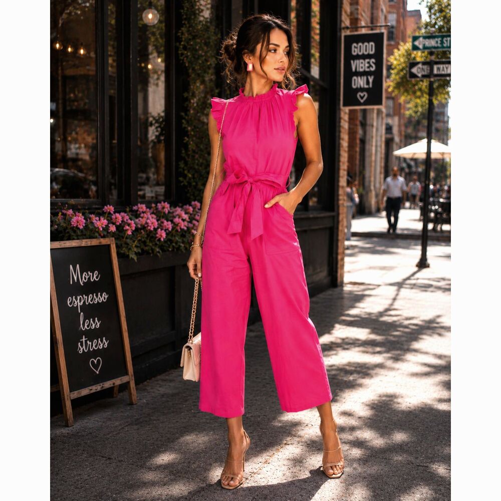 & Merci Hot Pink Jumpsuit – Size Small